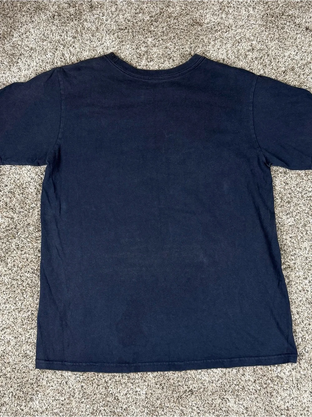 Y2K Sz XL Youth Nike Boys Navy Tee with Yellow Baseball Graphic Center Swoosh